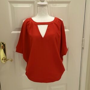 S. Line Red Cut Out Top With Open Shoulders. Large